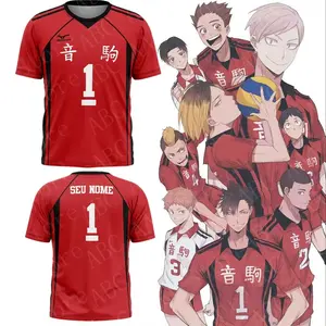 Summer Japanese Anime Haikyuu Jersey Men’s Tshirt Nekoma High School Volleyball Jersey Cosplay Sports Oversized Kids Adult Tops