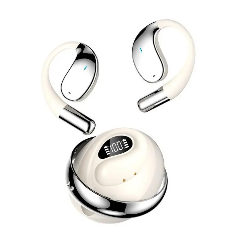 Open-Ear Wireless Bluetooth 5.4 Earbuds with Charging Case, Comfortable Stereo Earphones,144+ Languages, ENC Microphone, Charging Case, 5-10 Hour Use, IPX5
