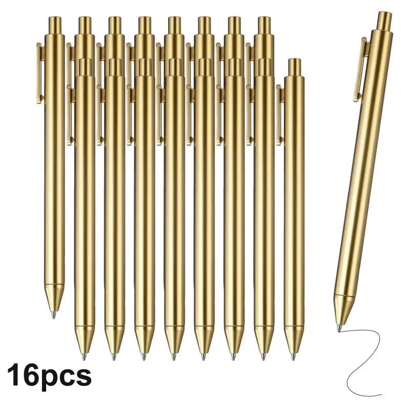 16Pcs Luxury Gold Ballpoint Pens, Aesthetic Pens, Smooth Writing Work Pens, Ballpen Set, Perfect for Weddings, Bridal Showers, Business Office, Students, Teachers, Schools, Journaling & Gifting, Bulk Graduation Pens