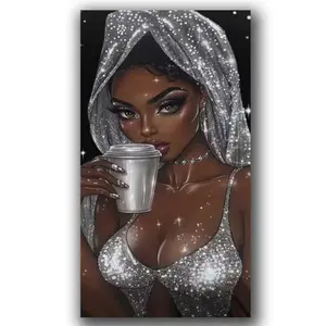 Large Size Diamond Painting Kit for Adults, Sexy African Woman Design, DIY 5D Gem Art Craft Set, Diamond Art Tools, Ideal for Home Wall Decoration & Gift