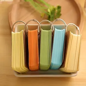 A Set of 6 Review Card Decks 300 Blank Index Cards with Ring Binder Suitable for Study DIY Cards Bookmarks Multiple Colors Available