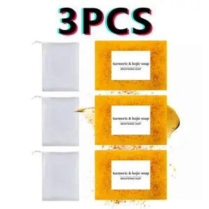 【BUY 1 GET 2 FREE】Lemon Turmeric Kojic Acid Soap - Gentle Dark Spot Remover for Face Acne Cleanser Cream Cleansing turmeric soap Face Facial Skincare Radiant Comfort