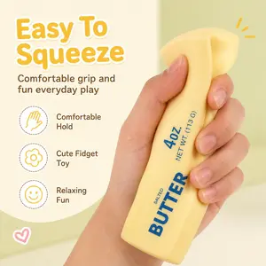 Salted Butter Taba Dumpling Squishy Mystery Toy, Soft Cream-Scented Silicone Stress Relief Squishies, Safe Fidgets, Bright Yellow Eye-Catching Desk Decor, Fun Gift for Kids dumpling squishies pack