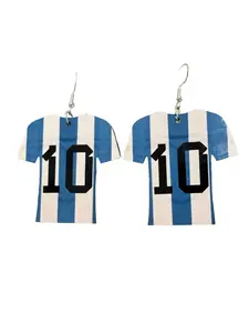 Argentina Soccer Team Number 10 Earrings for Women