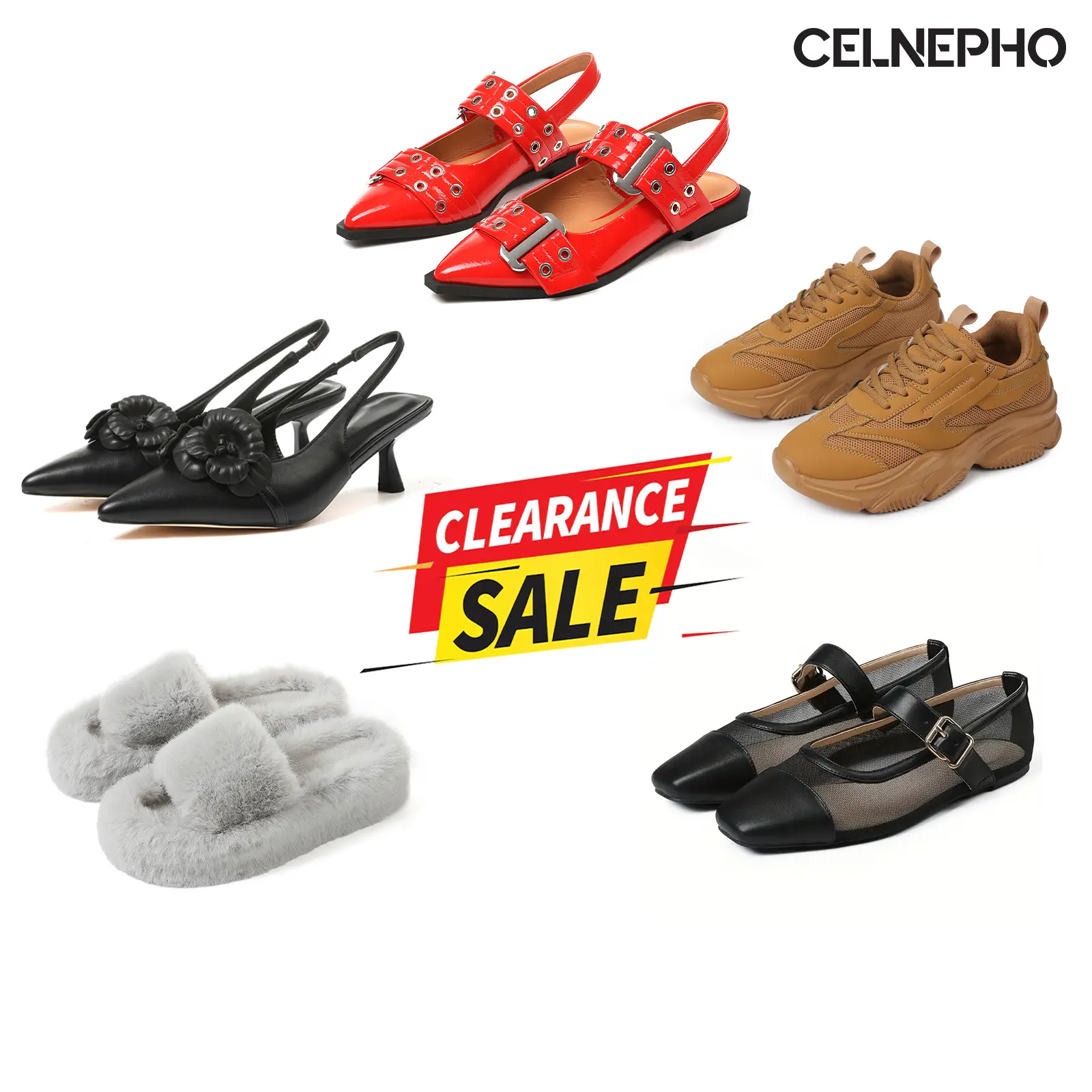 CELNEPHO Womens Shoes Final Clearance Sale Last Chance to Save on Sneakers Flats Combat Boots Heels and Everyday Styles