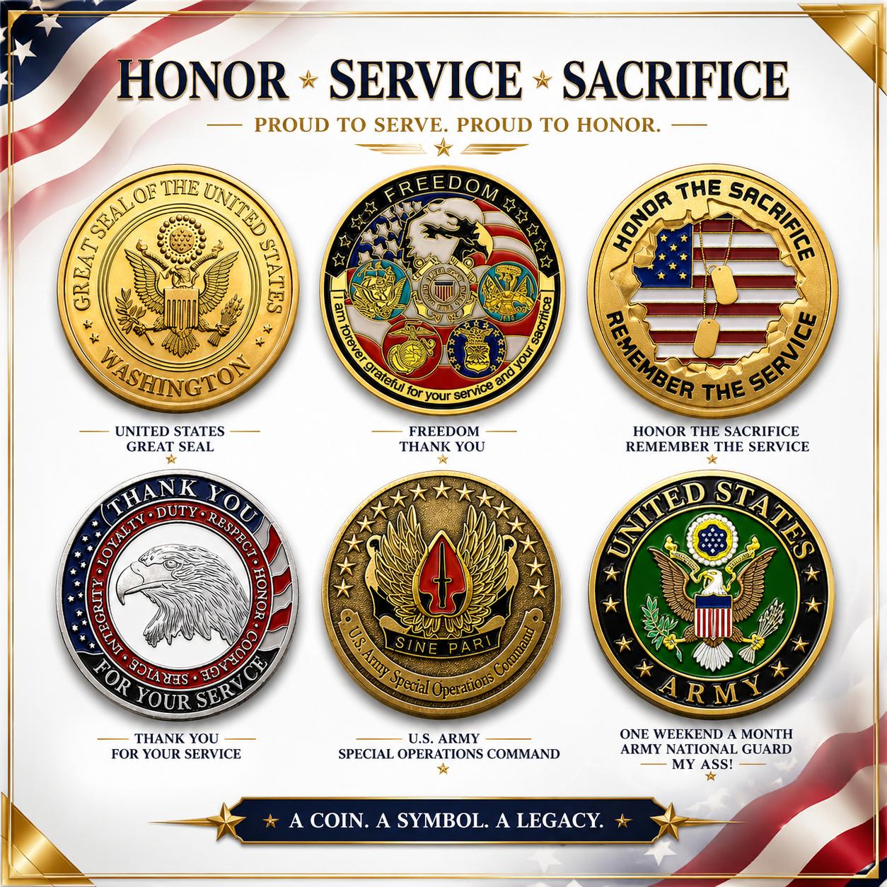 U.S. 250th Independence Commemorative Coin, Army Veteran Challenge Coins, Gift for America Lovers, Veterans, Military Families