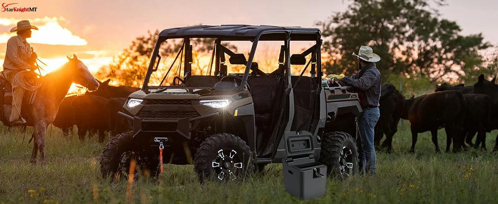StarknightMT Ranger Storage Box, 28L/ 7.4Gal Ranger XP 1000 Under Seat Storage Box with Lock Compatible with Polaris Ranger XP 1000/Crew 2018-2026 Replace #2882910