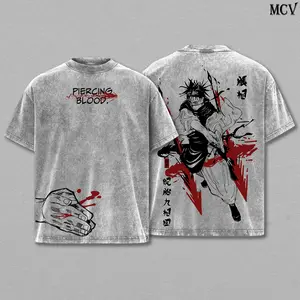 Choso Jujutsu Kaisen Tee Washed – Vintage Oversized Heavy Cotton Double Printed Anime Manga Graphic T-Shirt, Death Painting Womb Arc, Retro Unisex Streetwear Top Gift