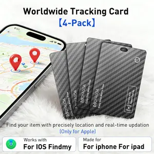 1/2/4-Pack Slim Wallet Tracking Card, Wireless Charging Wallet Locator, Compatible with Find My (iOS Only) Global Tracking, Item Locator for Luggage Tags, Passports, Phones