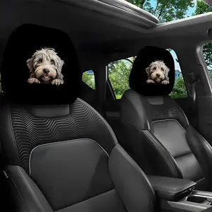 2pcs 11x10.2 inch Cute Fluffy Puppy Portrait Design Car headrest covers,Universal,easy to install,and durable car interior seat accessories.Suitable for daily commutes and travel,these are ideal gifts for car enthusiasts and as holiday presents,1226LYY