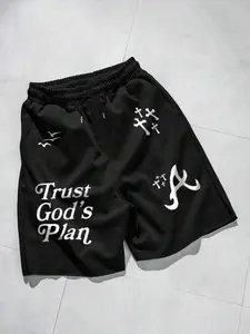 Men's Letter & Cross Print Boxer Briefs, Casual Comfy Breathable Underwear for Daily Wear, Mens Underwear for All Seasons