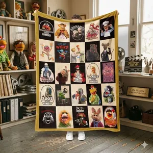 Muppets Movie Flannel Blanket, Muppet Show Characters Fleece Blanket, Comedy Film Blanket, The Muppets Blanket, Muppet Blanket