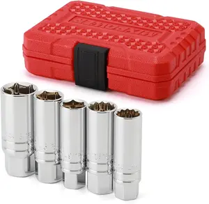 5 count 3/8"Drive  Spark Plug Socket Set, CR-V, 14mm, 16mm, 5/8-inch, 3/4-inch and 13/16-inch, 6 Point & 12 Point