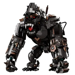 Mechanical Black Gorilla Building Blocks Set - Robot Series DIY Assembly Model Kit, Creative Desktop Decor Statue, Kids Gift, Holiday Collectible Toy
