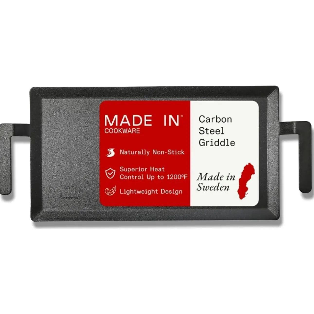 Made In Cookware - Carbon Steel Griddle - Professional Cookware - Crafted in Sweden - Induction Compatible