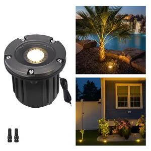 Gardenreet Brass In-ground Well Lights, Low Voltage IP65 Waterproof 12V LED Outdoor Landscape Lighting(Open Top 2202A)