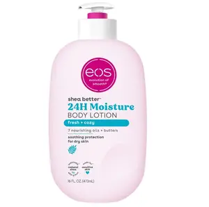 eos Shea Better Body Lotion, Fresh & Cozy, 24-Hour Moisture Skin Care, Lightweight & Non-Greasy, Natural Shea, Vegan, 16 fl oz