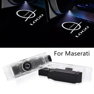 2pcs Car Logo Projector Door Decorative Light For Maserati Ghibili Quattroporte GranTurismo GranCabrio Levante On The Floor