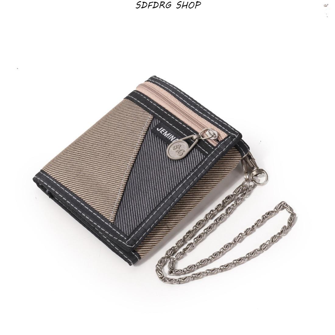 Men's Compact Canvas Short Wallet - Father’s Day Gift, Casual Zipper Wallet with Multi-Card Slots, Lightweight Durable Organizer for Daily Use & Travel