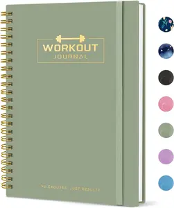 Fitness Workout Journal for Women & Men, A5(5.5" X 8.2") Workout Log Book Planner for Tracking, Progress, and Achieving Your Wellness Goals - Green Taja