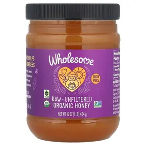 Wholesome Sweeteners Raw + Unfiltered Organic Honey , 16 oz (454 g)