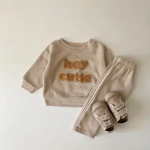 2Pcs/Set Fashion Baby Clothes Set Autumn Toddler Baby Boy Girl Casual Tops Sweater + Loose Trouser Newborn Baby Boy Clothing Outfits