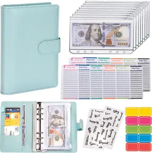 Budgeting Money Organizer for Cash Money Envelopes for Cash Leather A6 Budget Binder with Zipper envelopes