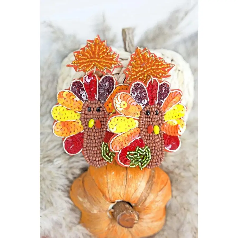 Beaded Halloween / FALL earrings  turkey