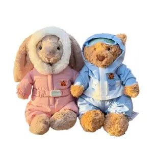 2025 Winter Ski Bear Plush Toy – Cute Christmas Edition Bashful Bear in Ski Outfit, Soft Stuffed Doll Gift for Kids & Collectors