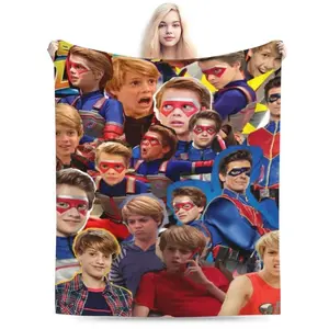 Henry Danger Cartoon Boys Girls Blanket Super Soft Cozy Warm Plush Throw Blanket, Lightweight Fuzzy Flannel Blankets for Couch Sofa Bed Travel and Camping Gifts