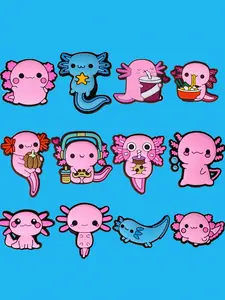 12-Piece salamandrid Animal Shoe Clips Set, Cute Animal Footwear Decorations, DIY Personalized Shoe Accessories, Unique Gift Idea