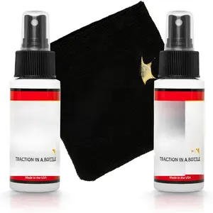 Basketball Court Shoe  Spray - Shoe Traction Enhancer - Elongates Shoe Life and Increase Performance - Year Round Bundle - Two Bottles of Sneaker  Spray Towel Clear