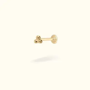 14k Tri-Ball Flat back Earring