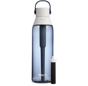 Brita Hard-Sided Plastic Premium Filtering Water Bottle, BPA-Free, Reusable, Replaces 300 Plastic Water Bottles, Filter Lasts 2 Months or 40 Gallons, Includes 1 Filter, Night Sky - 26 oz.