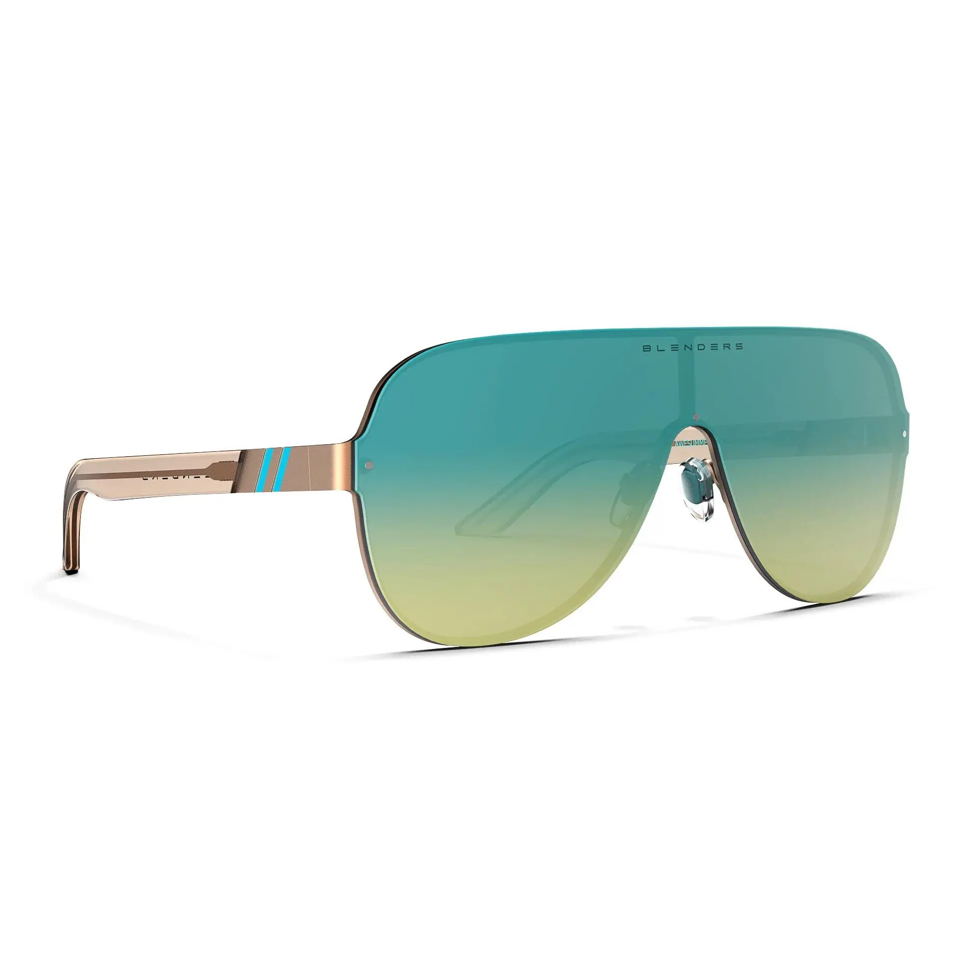 Blenders Eyewear Awesummer Non-Polarized Unisex Sunglasses - Blue Mirror Lenses, Durable Metal Frame, Classic Aviator Style, 100% UV Protection, Bold Modern Design