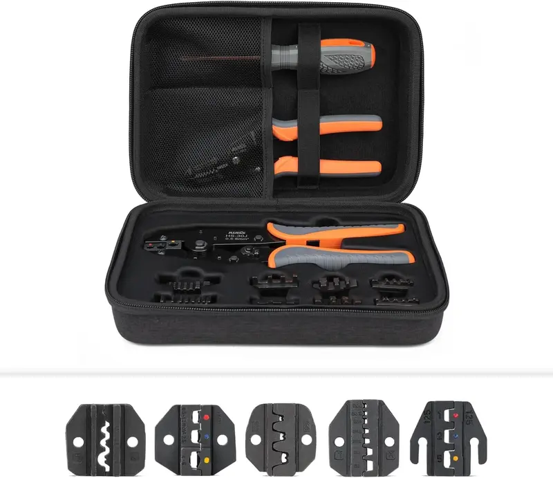 Wire Crimping Tool Kit with Wire Stripper and Ratcheting Wire Crimper for Heat Shrink Connectors, Wire Ferrule, Insulated and Non-Insulated Terminals