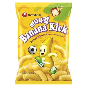 Nongshim Banana Kick – Light & Sweet Korean Snack (4-Pack) | Fun, Crunchy, and Irresistible