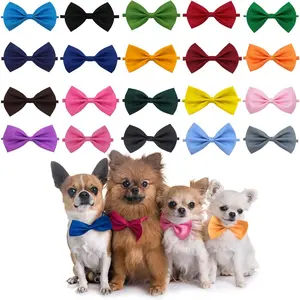 20Pcs/Set Pet Dog Bow Ties Collar,Adjustable Cat Bow Ties Neck Bows Bulk Pet Bowties,Mix 20 Color Solid Pet Collars Accessories for Small Medium Dog Cat,Halloween Party Gifts,Hand Tools Kits