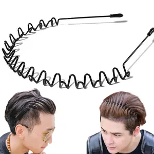 Wavy Metal Headband for Men Women Textured Grip Hair Band  Defined Daily Hairstyles Lightweight Comfortable  Yoga Washing   Work Casual Use Unisex Fashion Accessory & Gifts