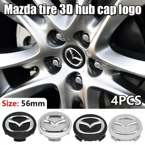 4pcs Mazda Wheel HUB Center Cap Stickers, Durable and Waterproof Car Emblem Replacement for Mazda 3, 6, Cx-30, Cx-5 and More, Easy Installation Customization Accessories
