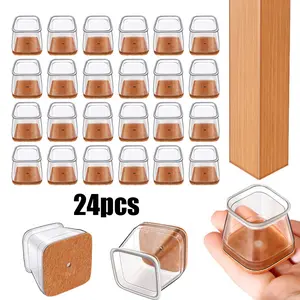 Square Chair rubber Leg Protectors for Hardwood Floor Fits All Shape Chair Mat for Wood and Tile Floors. Chair Leg Universal Cover Elastic Mold Rectangular Silicone