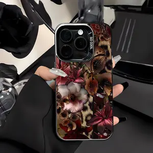 Trendy Leopard Floral Phone Case, Anti-Slip Large Hole Design, Perfect Gift for Men & Women, Fits Phone Case for iPhone 17, 16, 15, 14, 13, 12, 11, X, XR, 8, 7 (Pro/Max/Plus/Air/17E) and Samsung Galaxy S24, S23, S22, S21