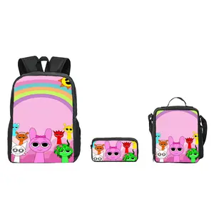 Sprunki Incredibox Themed Backpack Multi-Functional Travel Bag With Adjustable Straps Back To