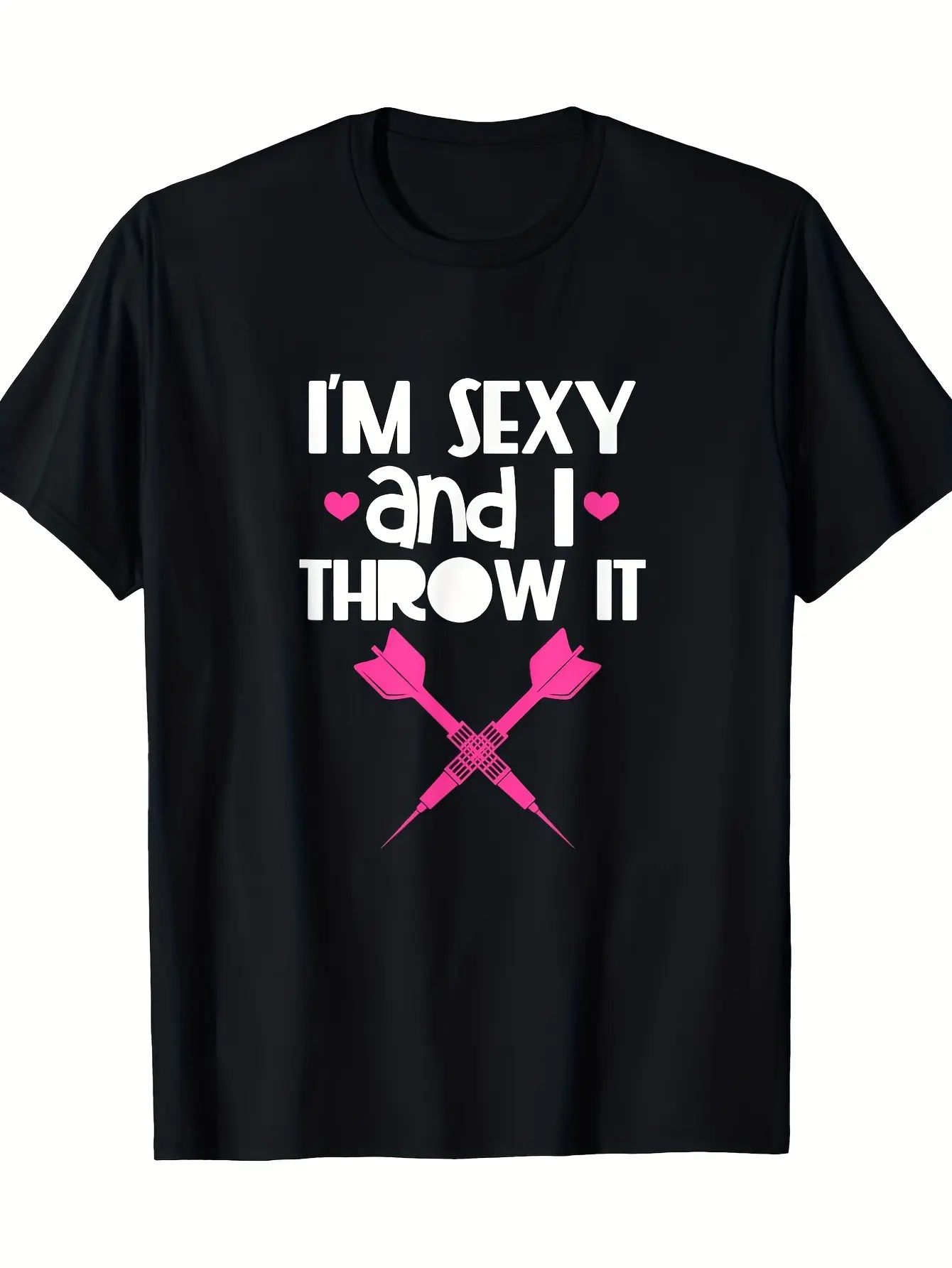 Funny I'M Sexy And I Throw It Dart Player T-Shirt unisex soft cotton short sleeve t shirt, vintage graphic casual tee for men women teens, perfect birthday holiday gift for camping travel gym daily street  wear