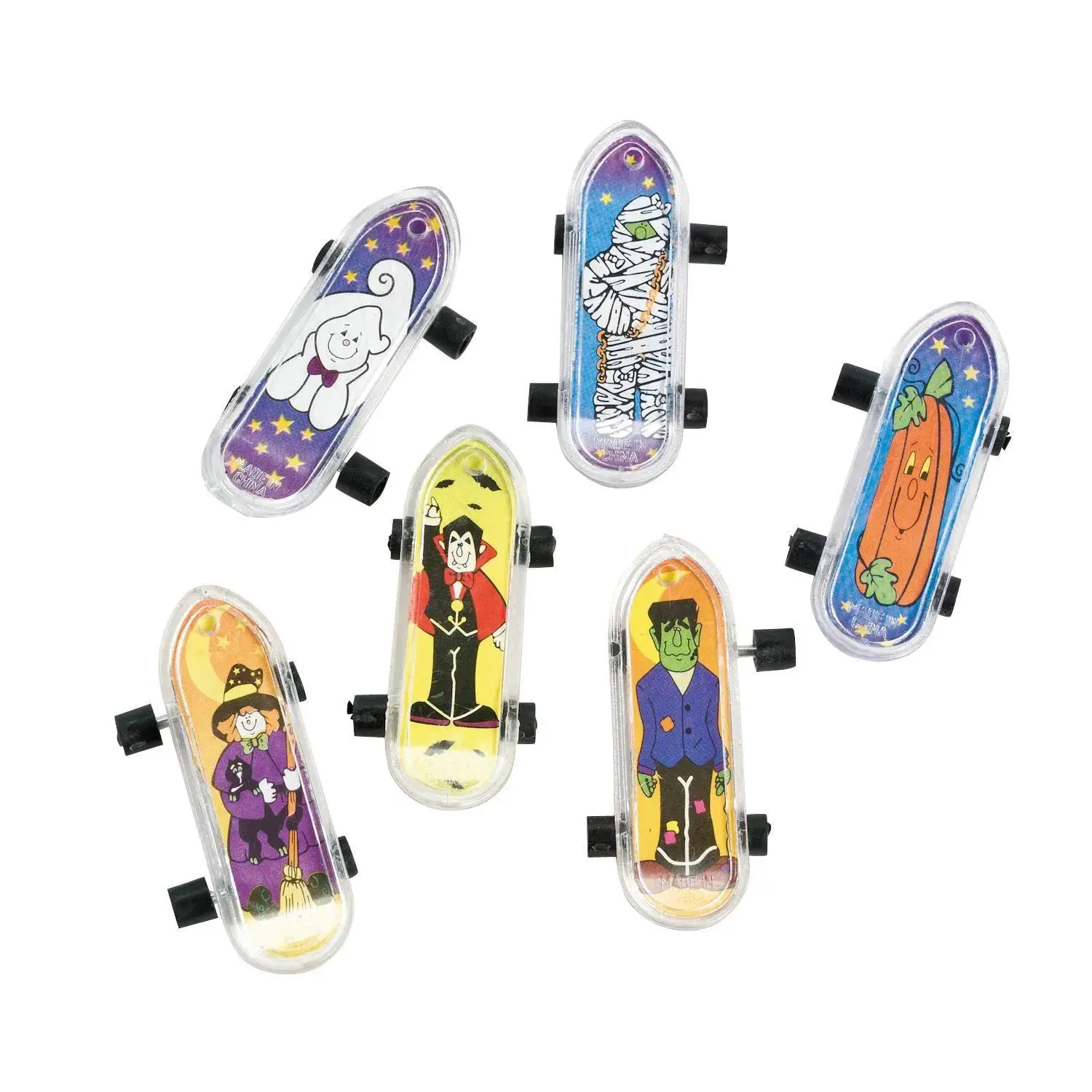 2" Mini Shaped Plastic Skateboards - Halloween Cute Monsters, Icons, Pumpkin, Witch Designs - 36 Pc Party Favors for Oriental Trading Company Toys & Hobbies