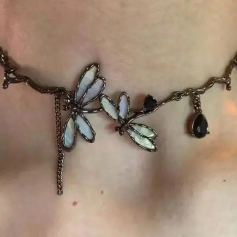 Vintage Unique Punk Gothic Dragonfly Waterdrop Geometric Pendant Necklace Vacation Music Festival Party Couple's Gift Halloween Dainty Layering Jewelry Butterfly Necklace Dainty Boho Style Necklace