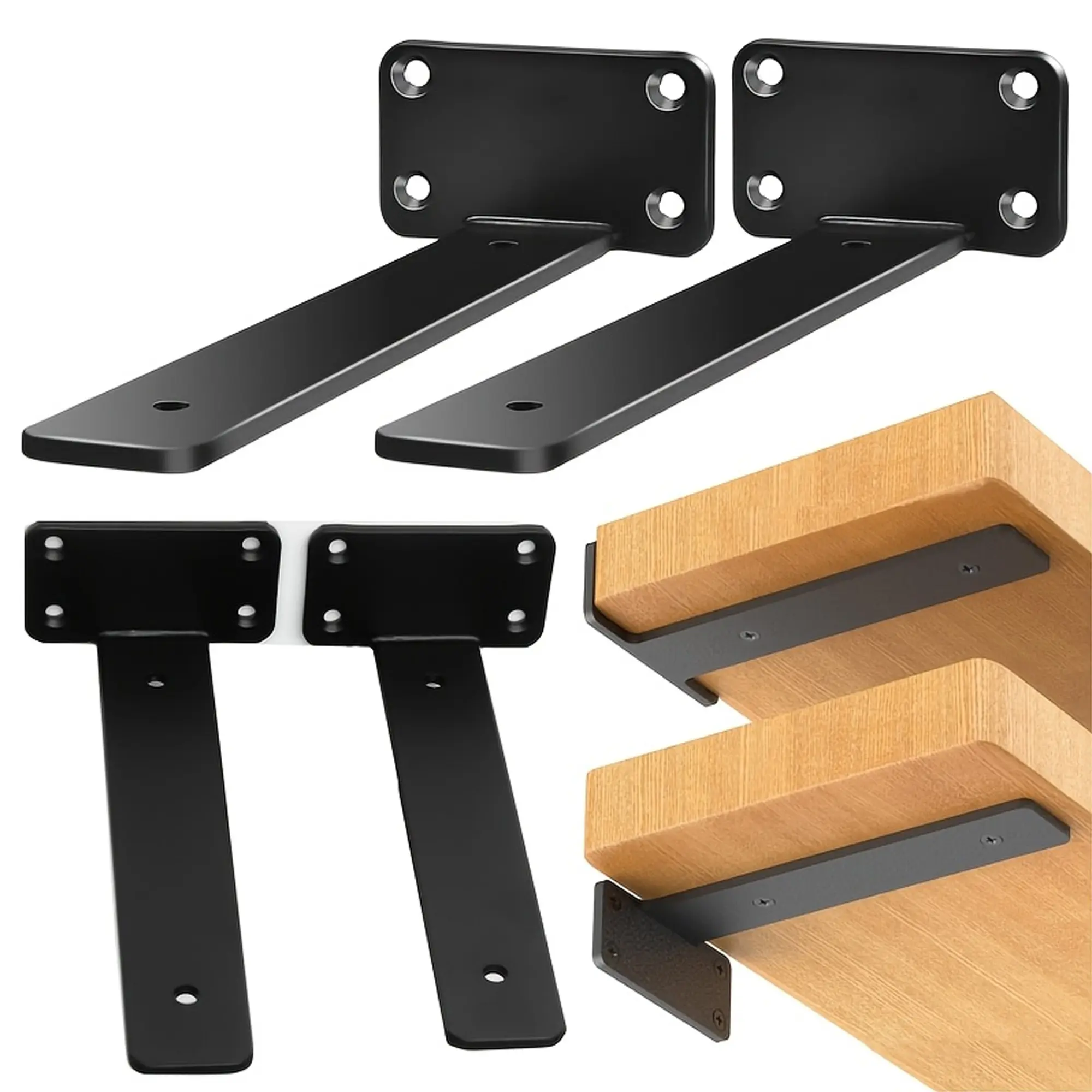 Multiple Sizes Floating Shelf Brackets, Industrial Shelf Brackets, Metal L Bracket, DIY Shelf Support, Wall Mounting Kit