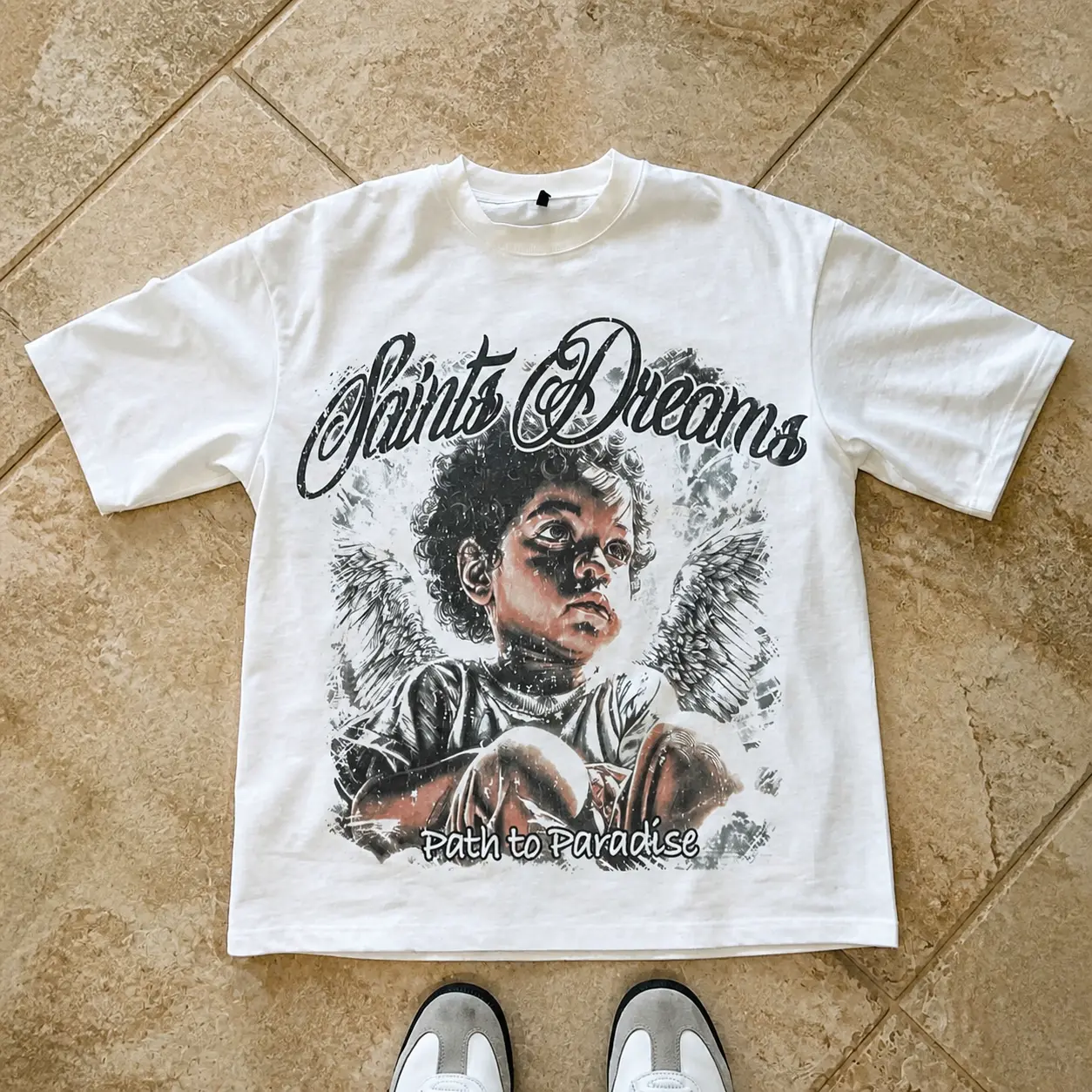 Men's Vintage Graphic Long-Sleeve Cotton T-Shirt - Streetwear Letter-Printed, Casual Loose-Fit Crewneck Tee