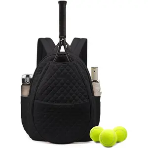 Women's Quilted Tennis Backpack with Tennis Racket Holder and Kayak Racket Storage - Multi-Sport Durable for Tennis, Badminton, Paddy Field - Spacious Main Compartment, Side Pockets, Padded Back Panel and Comfortable Carry Straps - Stylish Sports Gear Org