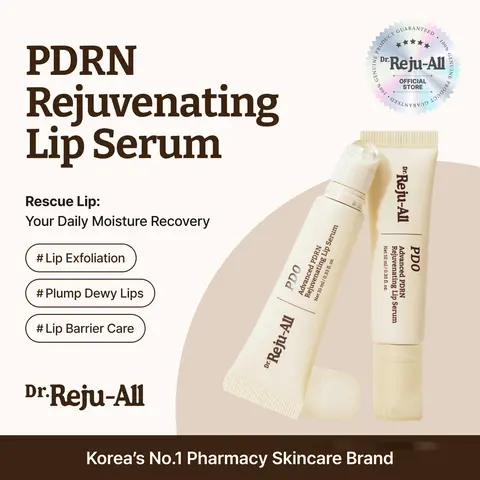 [Official] Dr.Reju-All Advanced PDRN Rejuvenating Lip Serum – Hydrating Lip Balm with Lipozip PDRN for Glowy, Dewy Lips – Gentle Exfoliating & Smoothing Lip Moisturizer – Hibiscus & Lactic Acid – 0.3 Fl Oz, Aha, Mild